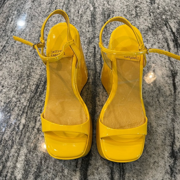 Jeffrey Campbell, yellow wedges heels - Picture 2 of 7